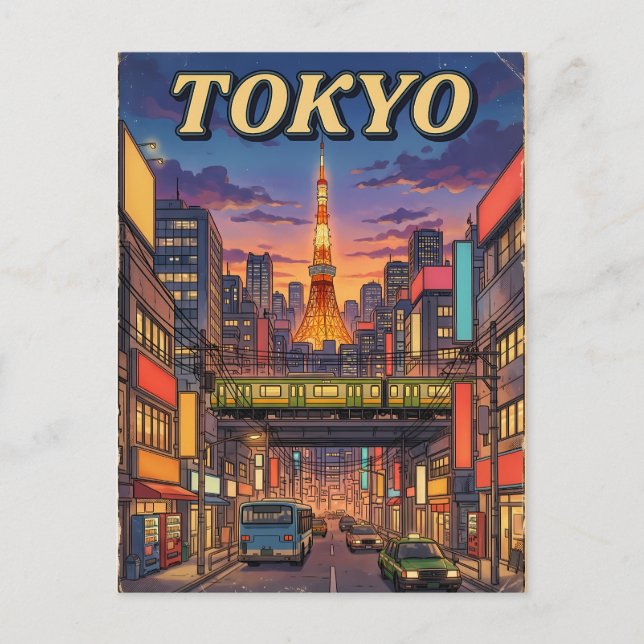 Tokyo Vintage Anime Resa vykort (Framsida)