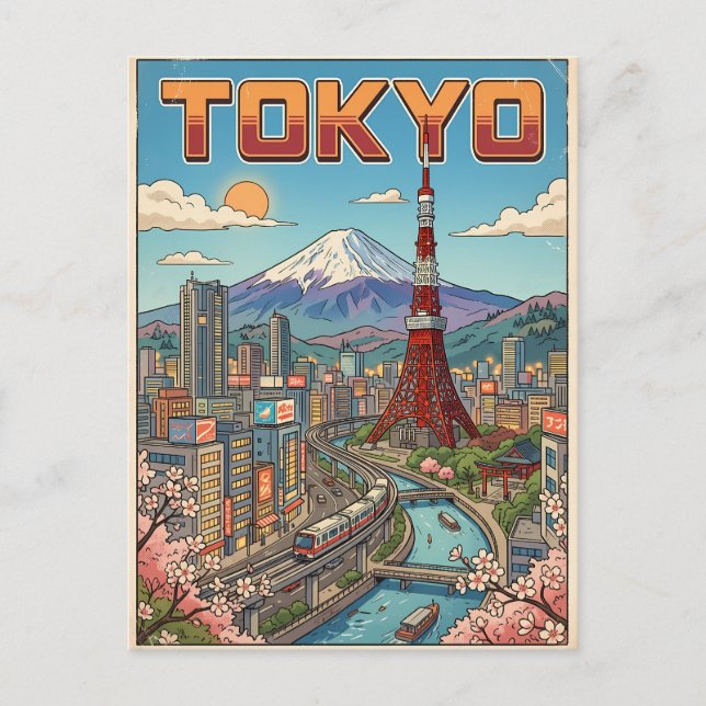 Tokyo Vintage Anime Resa vykort (Framsida)