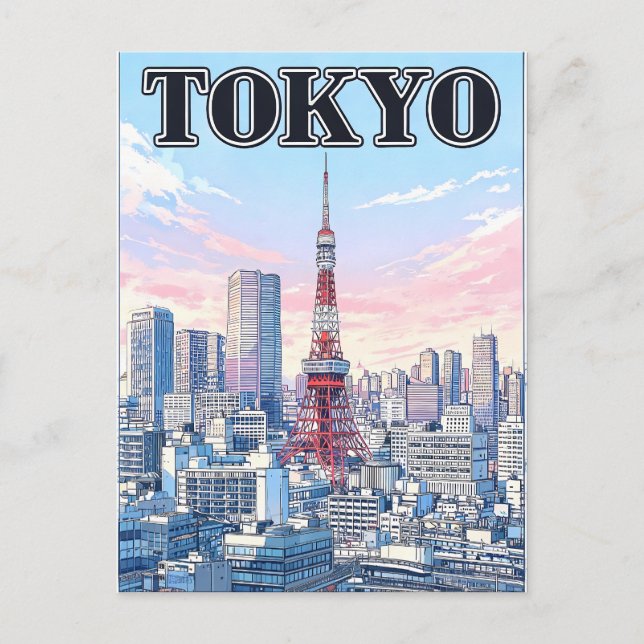 Tokyo Vintage Anime Resa vykort (Framsida)
