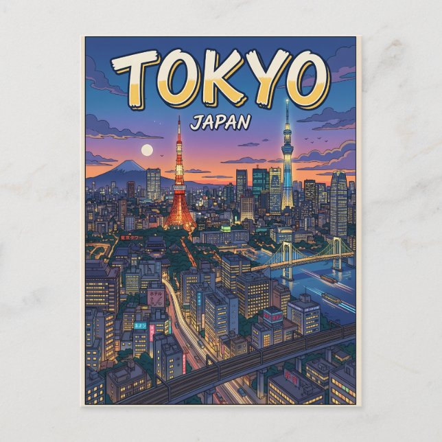 Tokyo Vintage Anime Resa vykort (Framsida)