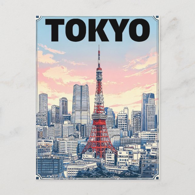 Tokyo Vintage Anime Resa vykort (Framsida)