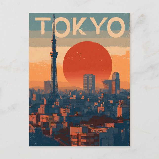 Tokyo vintage vykort (Framsida)
