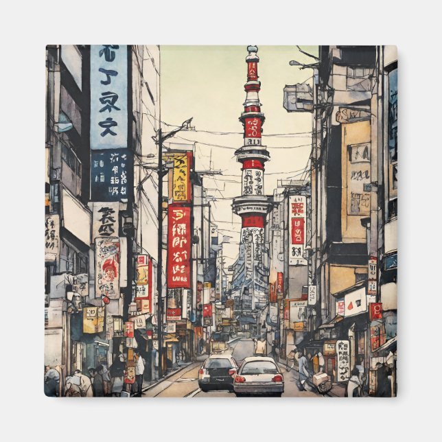 Tokyo-vykort (2) magnet (Framsidan)
