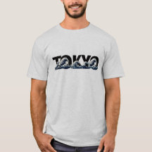 Tokyo Wave Grafik Herr T-Shirt | Japanska Oceanen