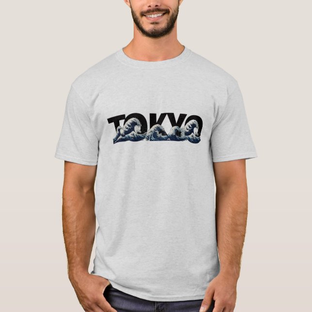 Tokyo Wave Grafik Herr T-Shirt | Japanska Oceanen (Framsida)