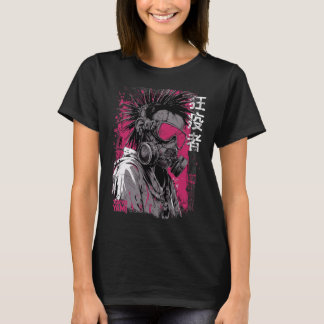 Tokyo Yami – Galen Pest Punk med Japansk Typografi T Shirt