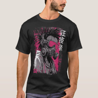 Tokyo Yami – Galen Pest Punk med Japansk Typografi T Shirt