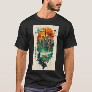 Tokyos Skyline Japan Tokyo Samurai Koi Fish T Shirt