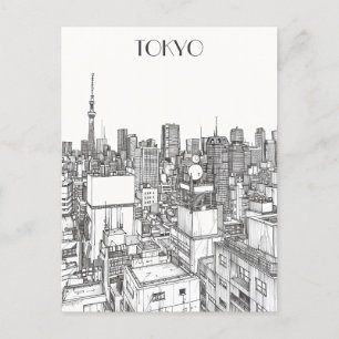 Tokyos Skyline Vykort