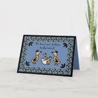 Tole Twin Duckling Pojke Grattis Card