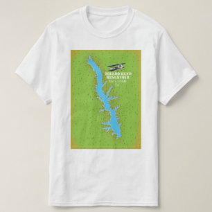 Toledo Bend reseroir Texas & Louisiana Karta T Shirt