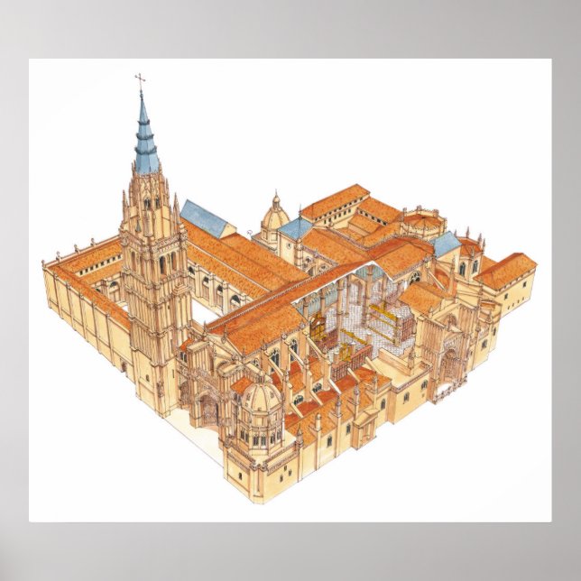 Toledo Cathedral. Spanien Poster (Framsidan)