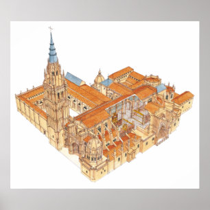 Toledo domkyrka. Spanien Poster