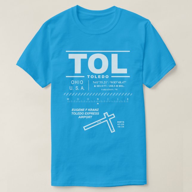 Toledo Express Airport TOL T Shirt (Design framsida)