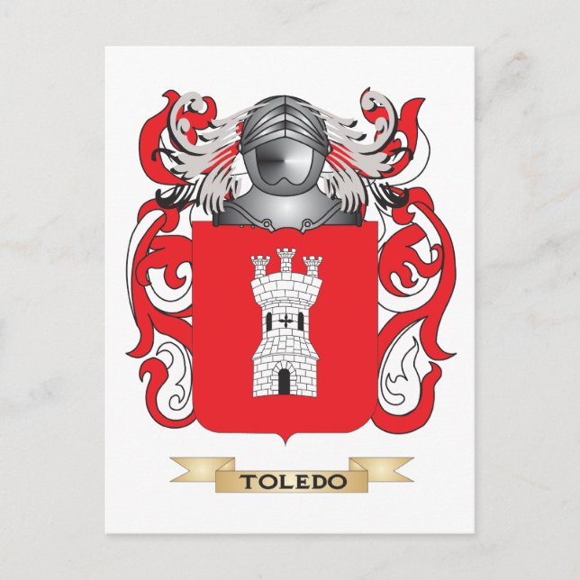 Toledo Family Crest (Jackande av Arm) Vykort (Framsida)