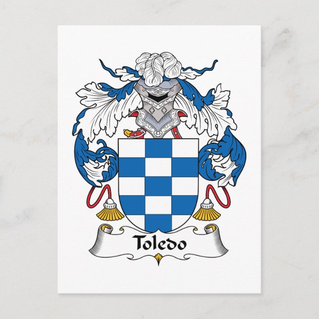 Toledo Family Crest Vykort (Framsida)