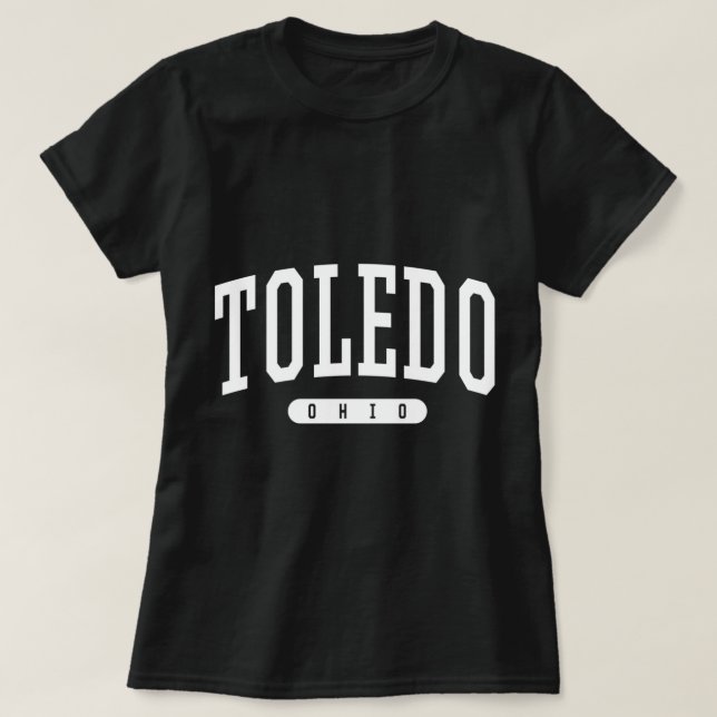 Toledo Hoodie College Universiteten Stil OH USA T Shirt (Design framsida)