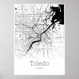 Toledo Karta - Ohio - City Karta Poster