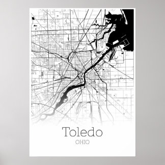 Toledo Karta - Ohio - City Karta Poster