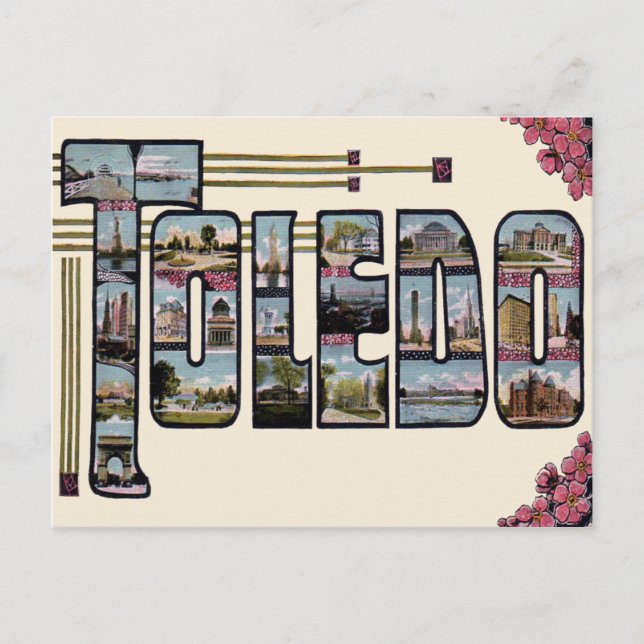 Toledo, OH Large Brev Scenia Postcard Vykort (Framsida)