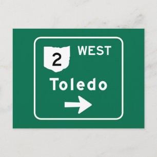Toledo, OH Road Sign Vykort