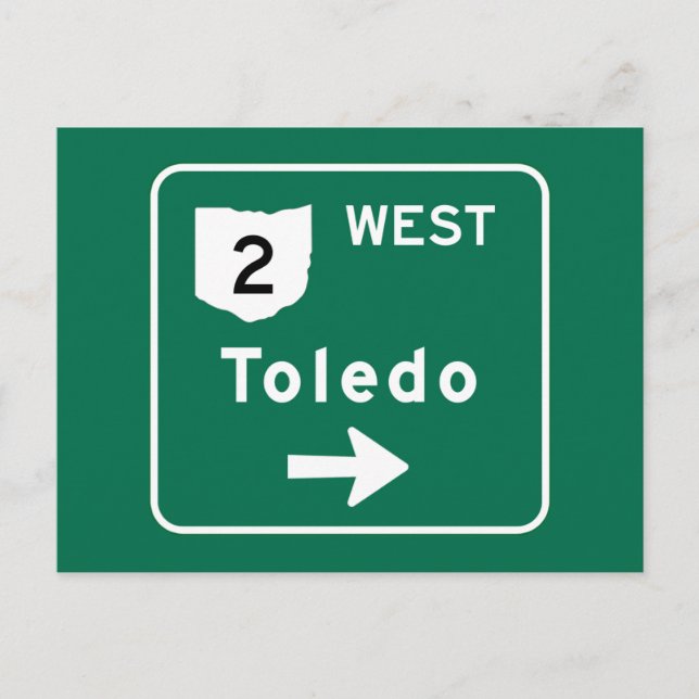 Toledo, OH Road Sign Vykort (Framsida)