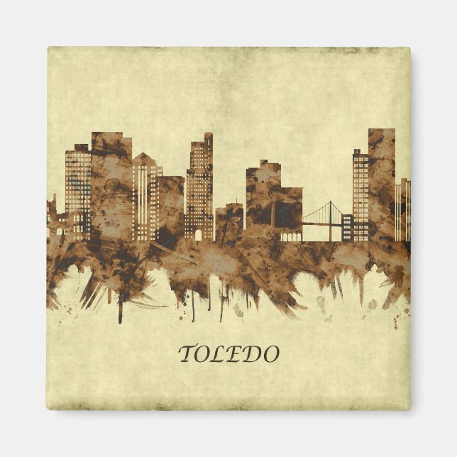 Toledo Ohio Cityscape Magnet (Framsidan)
