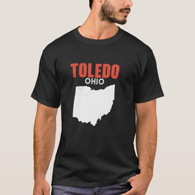 TOLEDO Ohio Förenta staterna, USA, State America T T Shirt (Framsida)