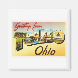 Toledo Ohio OH gammal vintage resorsouvenir Magnet