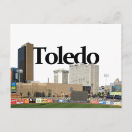 Toledo Ohio Siluett med Toledo i skyn Vykort