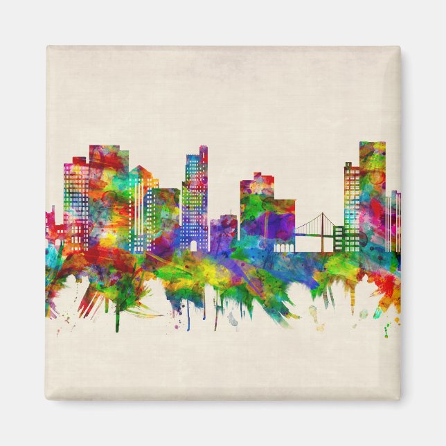 Toledo Ohio Skyline Magnet (Framsidan)