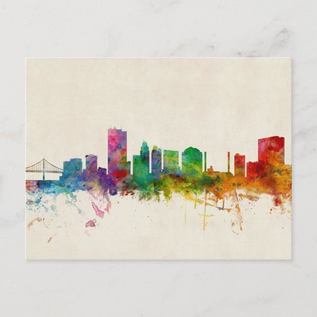 Toledo Ohio Skyline Vykort (Framsida)