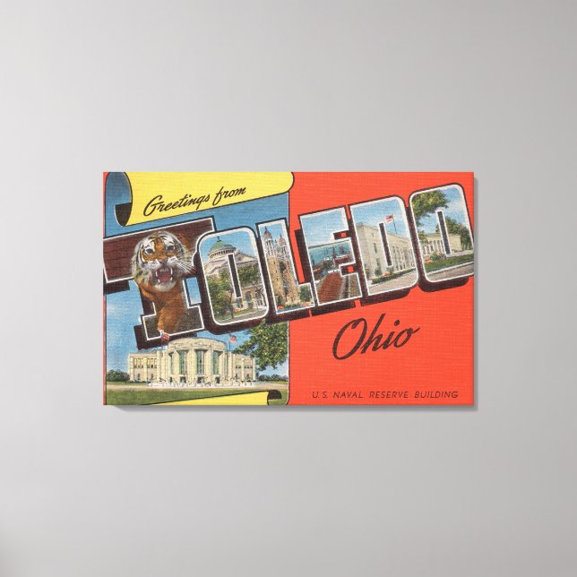 Toledo, Ohio - U.S. Naval Reserve Byggnad Canvastryck (Framsida)