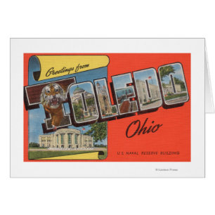 Toledo, Ohio - U.S. Naval Reserve Byggnad Hälsningskort