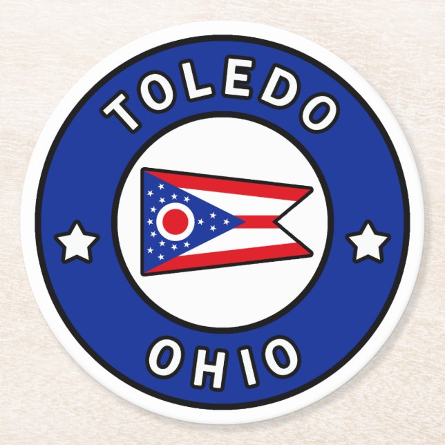 Toledo Ohio Underlägg Papper Rund (Framsidan)
