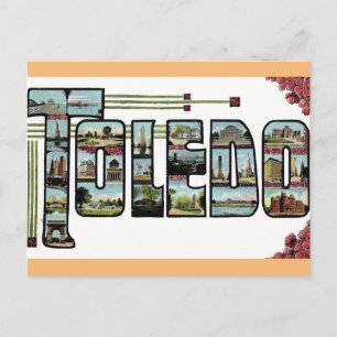 Toledo Ohio Vintage resor vykort