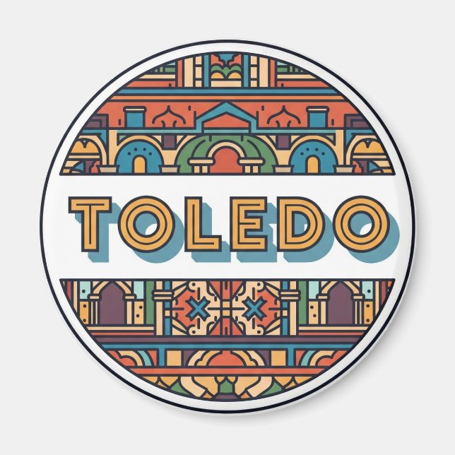 Toledo Spain Alcazar Travel Magnet (Framsidan)