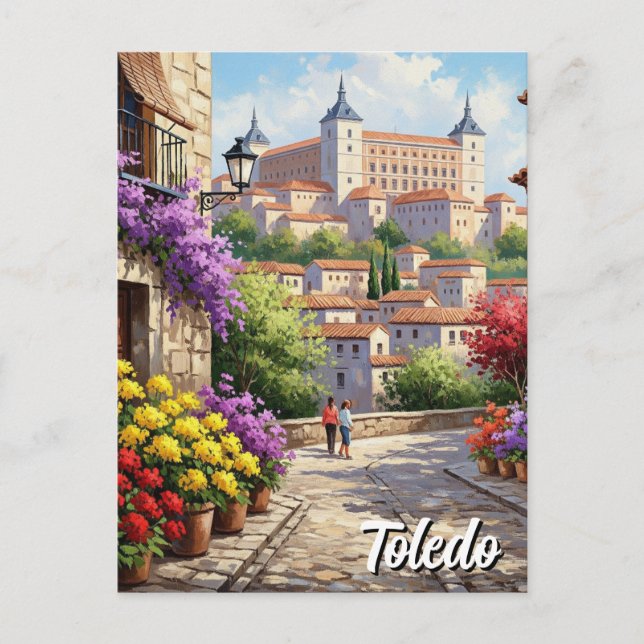 Toledo Spain Alcazar Travel Vykort (Framsida)