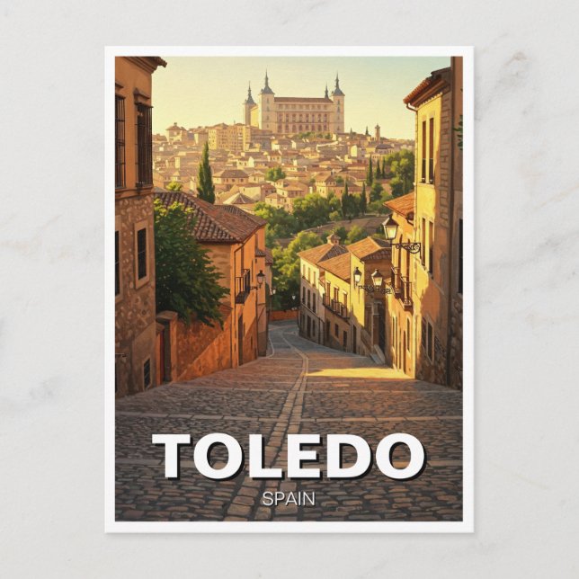 Toledo Spain Alcazar Travel Vykort (Framsida)
