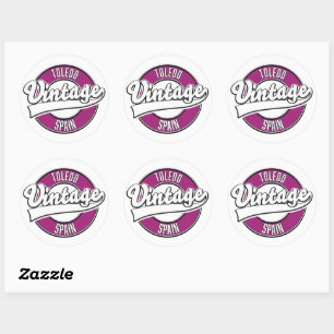 Toledo spain retro stil logotyp runt klistermärke
