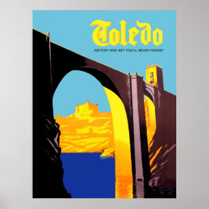 Toledo, Spanien. Bro över Medelhavet Poster
