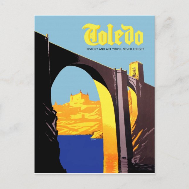 Toledo, Spanien. Bro över Medelhavet Vykort (Framsida)