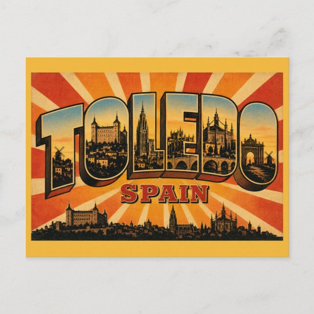 Toledo Spanien Stad av Tre Kulturer Vykort (Framsida)