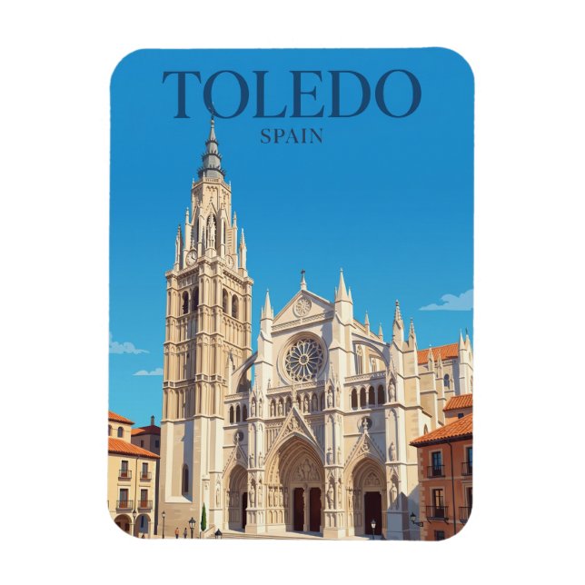 Toledos katedral Spanien Magnet (Vertikal)