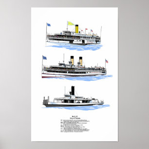 Toledos Underbara Sjöar steamer City Poster