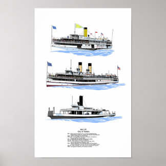 Toledos Underbara Sjöar steamer City Poster