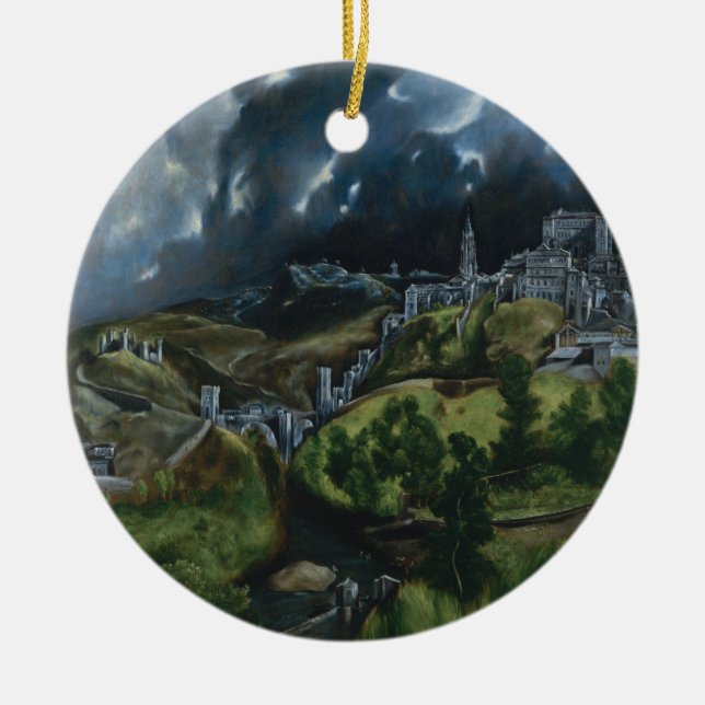 Toledos vy av El Greco Julgransprydnad Keramik (Framsidan)