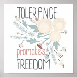 Tolerans främjar Frihet Cute Cream botaniskt Poster