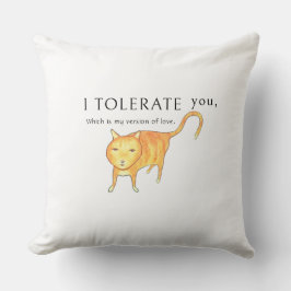 Tolerant Apatisk Orange Katt Kudde