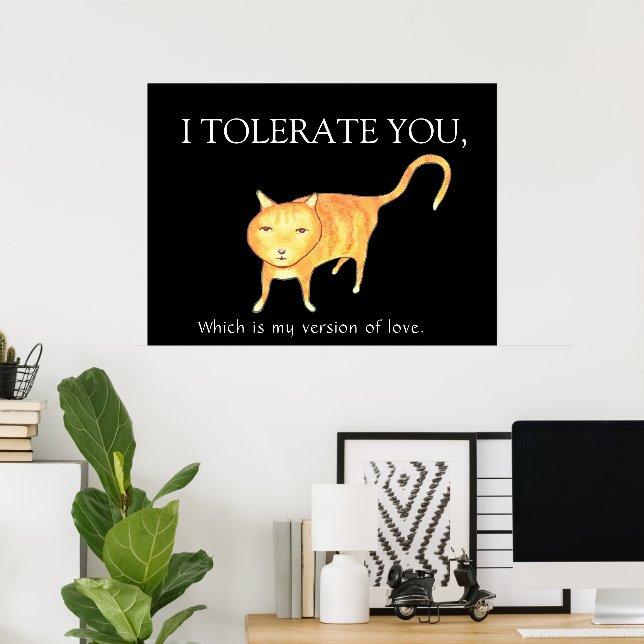Tolerant Apatisk Orange Katt Poster (Hemmakontoret)